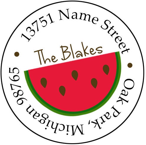 Summer Watermelon Return Address Labels Stickers