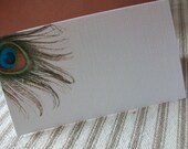 Blank Place or Escort Cards - SAMPLE .20 - Peacock Feather