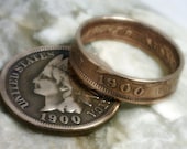 COIN RING - ( Indian Head Penny) - Over 100 Years Old - ( Pinky or Toe Ring) -  Choose The ( Year and Ring Size) You Want