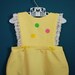 Vintage 1970s Yellow Gingham Baby Romper with Balloon Appliques - Size 3-6 Months