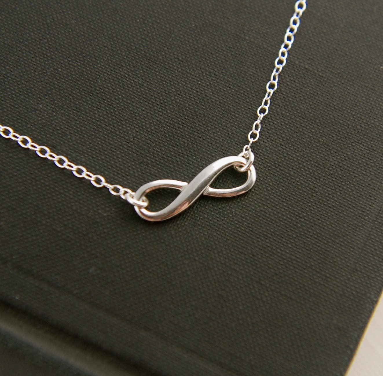 Solid infinity necklace in sterling silver, eternity necklace, infinity symbol, mother daughter gift, symmetrical, sterling silver necklace
