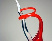 Vermillion Red Glass Toothbrush Holder
