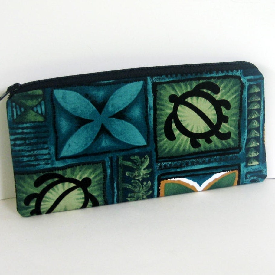 Hawaiian Honu Turtles Zippered Pencil Pouch