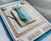 Father's Day Card, Origami Shirt and Tie, Gift Card for Him, Mens gift card, I Love You