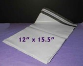 10 Large White Poly Mailers. Non-Fragile Use Only. 12" x 15.5" Polyethylene Envelopes. 3591