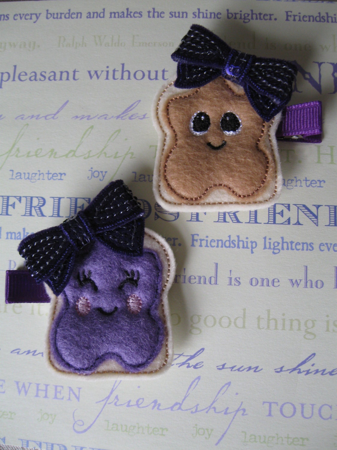 Peanut Butter and Jelly BFFs Barrette Set