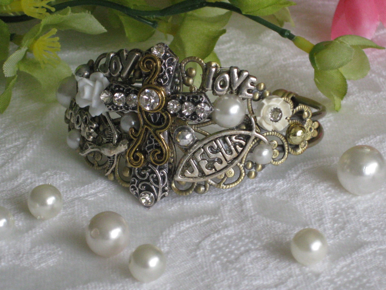 Cross Bracelet, Silver, Cuff Bracelet, Inspirational Jewelry, Christian Bracelet,  Religious Jewelry, Christian Jewelry, Bracelet