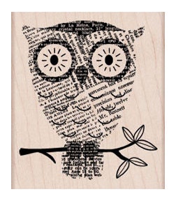 Big Eyes (Owl Rubber Stamp) Woodblock Craft Stamp (K5574)