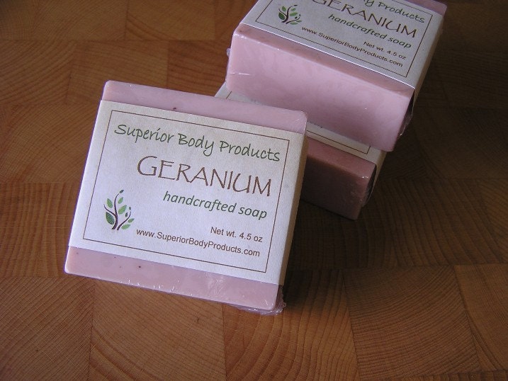 Geranium GOAT MILK SOAP with Rose Clay, square