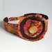 BURGUNDY HEADBAND - reversible headband - floral headband - red headband - BONUS removable hair clip
