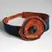 ORANGE HEADBAND - reversible headband - floral headband - recycled headband - BONUS removable hair clip