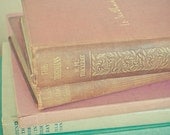 Book Lover - Book photography, literature art, gift for writer, vintage style, pastel wall art, pink, mint green 8x8 Print
