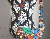 Marvel Comic  Slouch Bag --   Meduim Sized  Slouch BAg   XLong Cross- Body Adjustable     Iron Man Capt America  Thor Hulk Wolverine