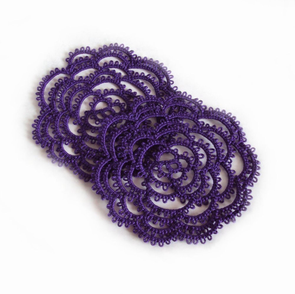Gothic Purple Rose Coasters - Set Of Two - Rosa