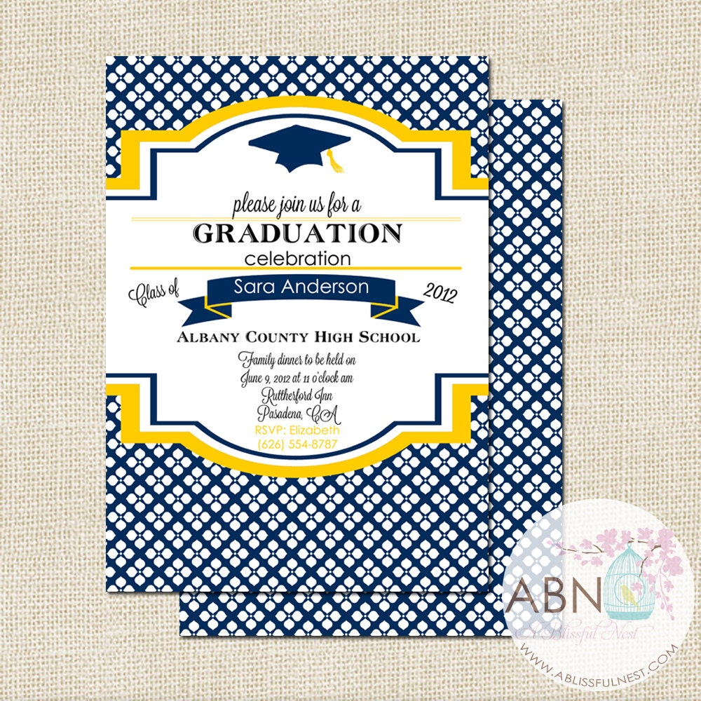 Graduation Announcement Invitation - PRINTABLE - By A Blissful Nest Il_170x135