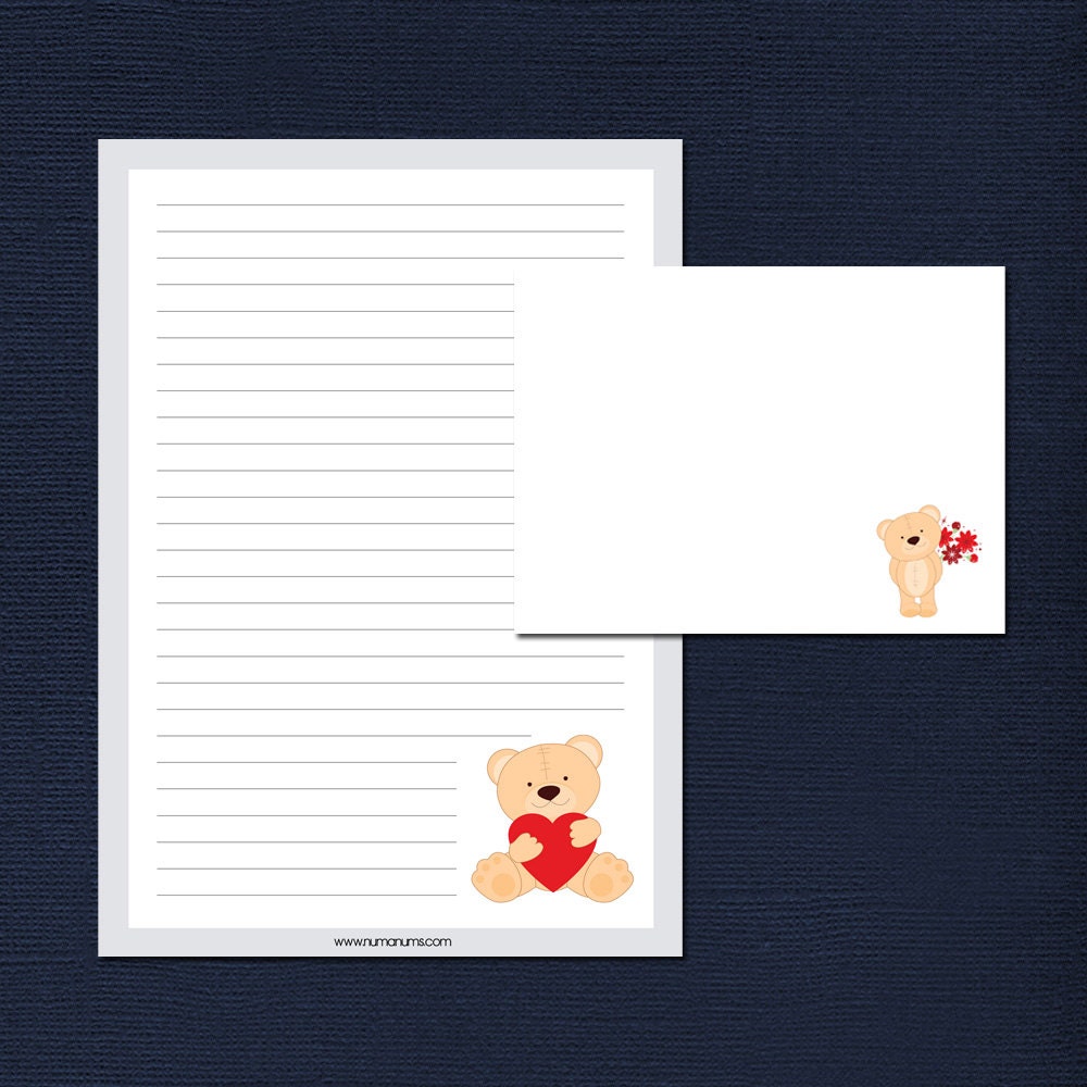 Letter Writing Stationery Set - love bear