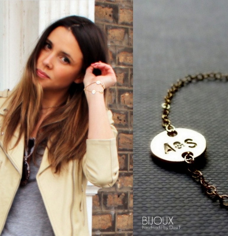 Initial Disc Bracelet - 14K Goldfilled