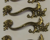 4 French Provincial Antique Vintage Hardware Drawer Pulls  6 Inches long 4 inch Centers