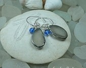 Sea glass earrings, eco friendly, sea glass jewelry, beach glass, beach wedding