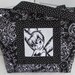 Black and White Fairy Large Tote Bag Polka Dots and Hearts Purse Ready To Ship