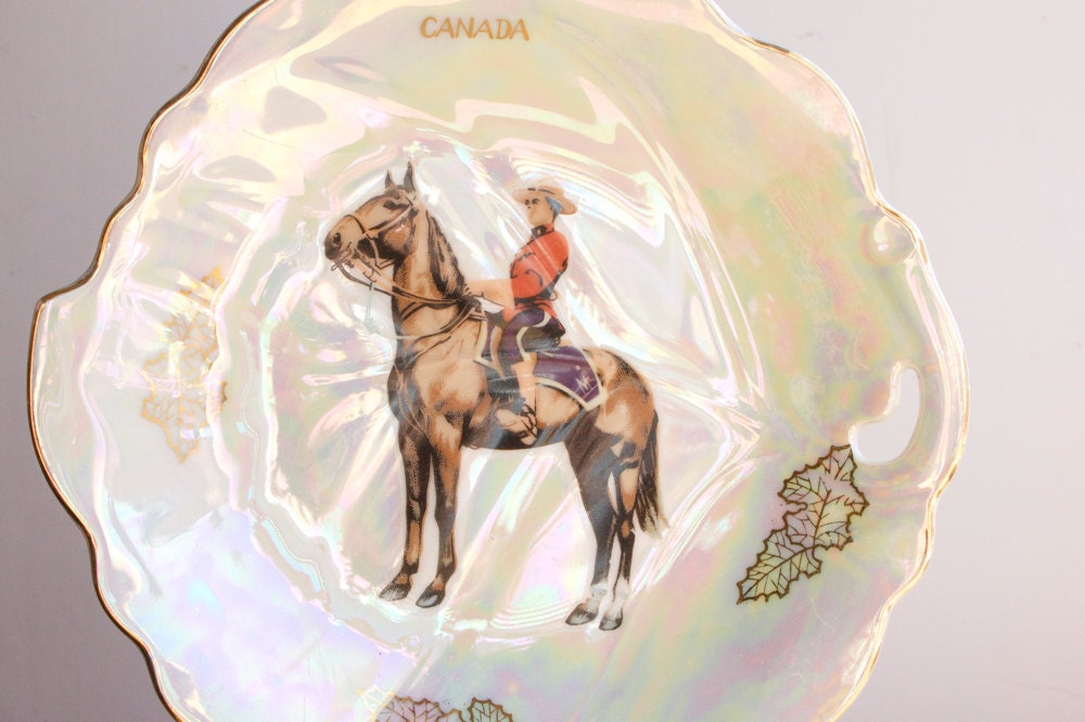 Souvenir Plate from Canada, With a Mountie