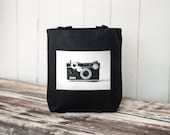 The Argus C3 - Vintage Camera Photograph on a Black or Natural Canvas Bag - Essentials Tote