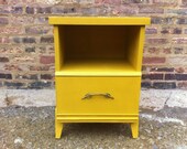 Vintage Nightstand In Mustard Yellow