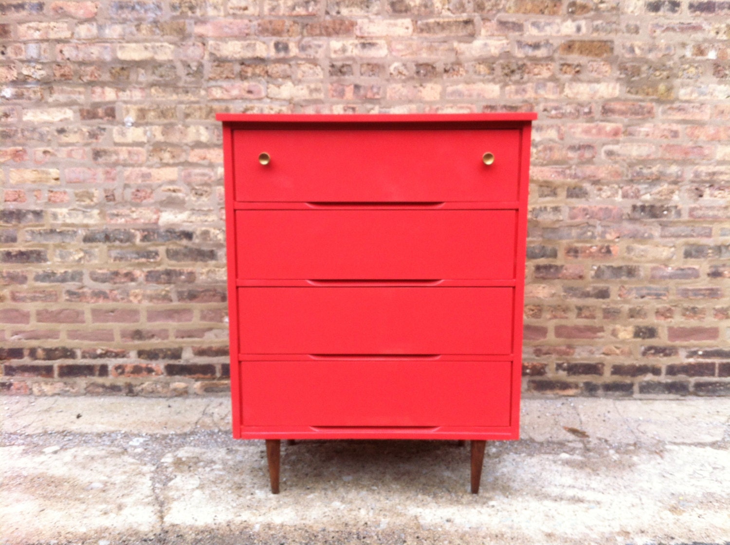 Vintage Mid Century Dresser In Coral