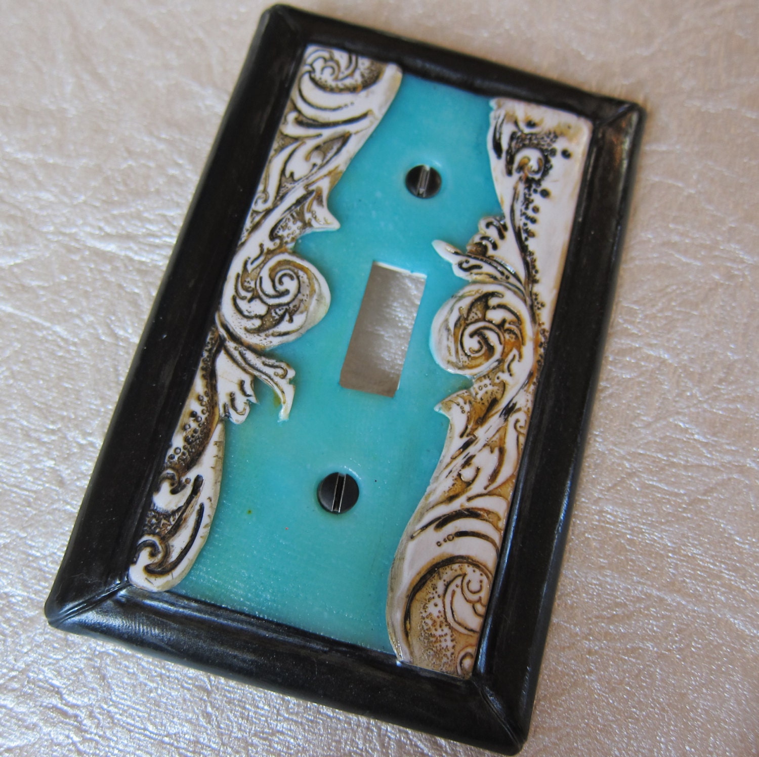 Pirates Dream Switchplate ocean blue with waves frame