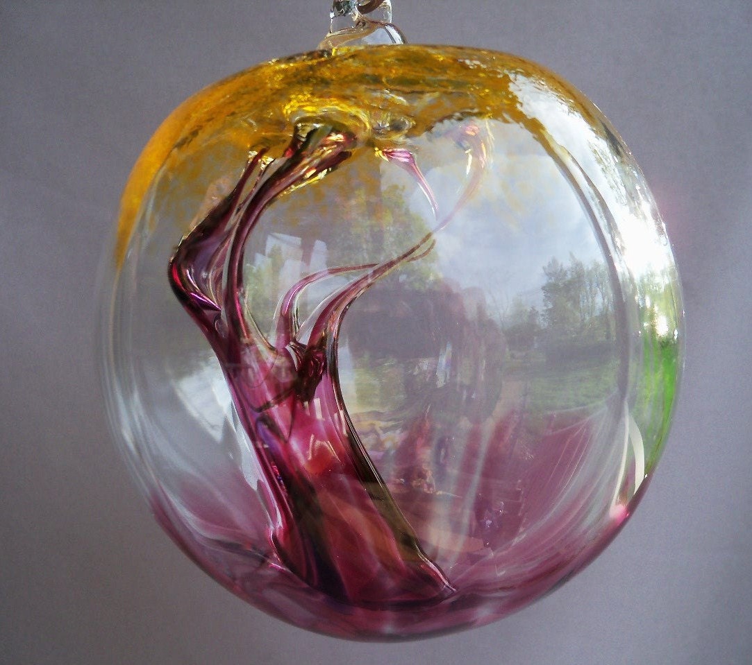 Hand Blown Art Glass Witch Ball/Ornament/Suncatcher