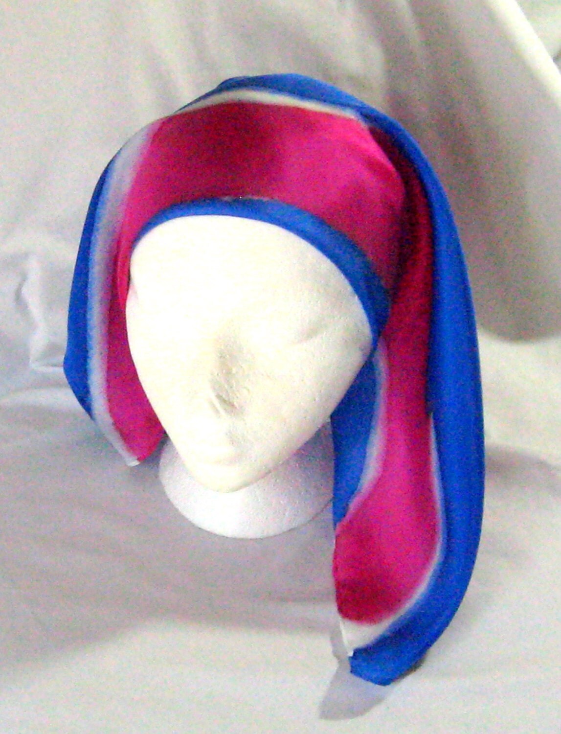 Silk Head Scarf,Silk Bandana,Hand Designed,Womens Fashion Accessories,(Made In America)Red, White, & Blue22x22