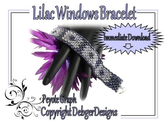 Lilac Windows Bracelet - Twin Beads Beading Pattern Tutorial