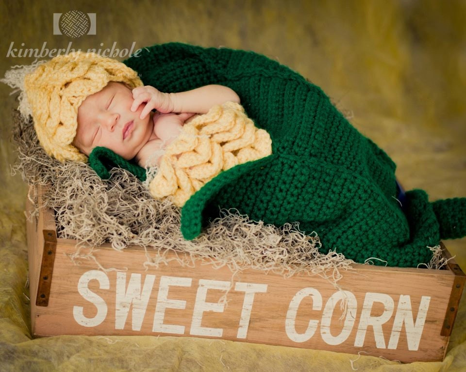 Photography Prop Cocoon and Hat Set Ear of Corn FREE SHIPPING