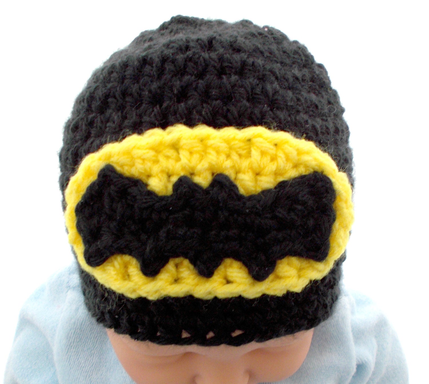 Newborn Batman Hat Crocheted FREE SHIPPING