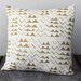Hand Printed 'Mountain' Pillow in Gold on Creme