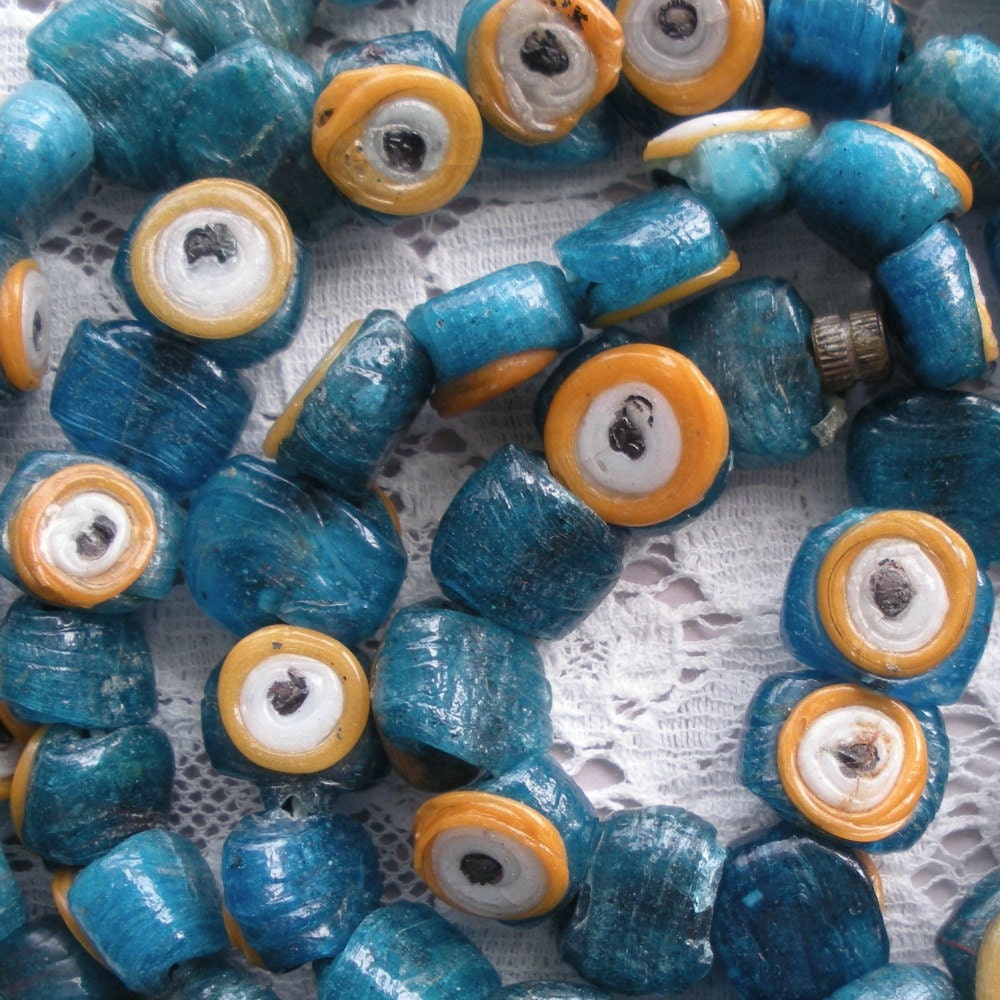 Vintage Evil Eye Turkish Glass Bead Necklace
