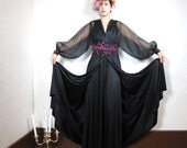 20% OFF VACATION SALE 70s Gothic Red Lace Seduction Sheer Lingerie  Coverup (S/M)
