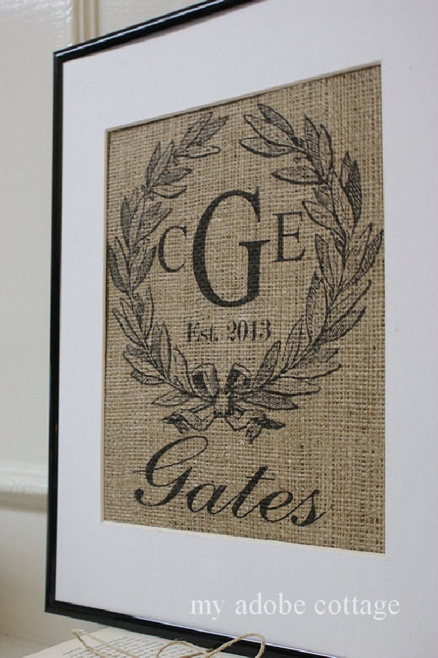 Personalized Wedding Burlap Artwork