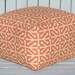 Orange square pouf ottman, orange ottoman 20x20x14, bean bag chair, square pouf, pouffe, orange floor cushion