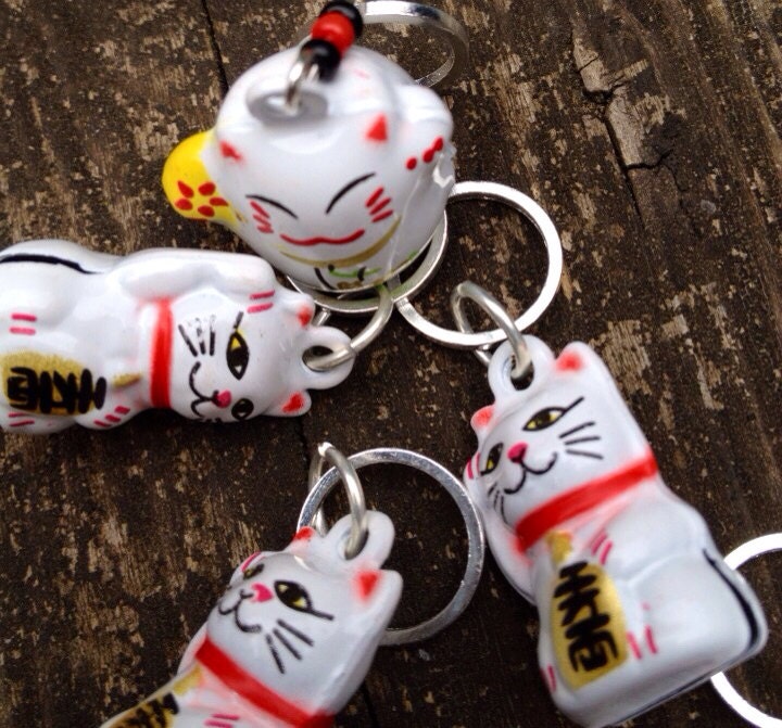 Neko Kitty Stitch Markers- Set of Five