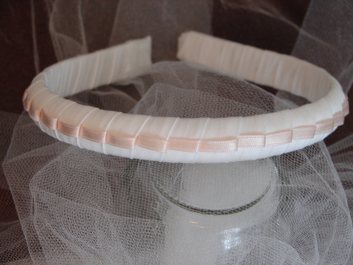 Made to Match Head Band, Fabric Covered, Wedding, Flower Girl, Christening, Communion, Swiss Batiste, White, Ivory
