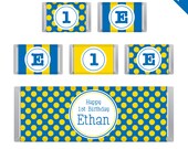 Design it yourself - Polka dots and stripes - Personalized DIY printable Hershey bar labels - Choose your own font and colors
