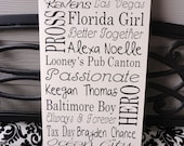 Our Love Story Custom Typography Word Art, Family Rules Wood Sign with your Favorite Words, Memories & Phrases. Great Gift idea.