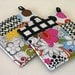 Modern Quilted Potholder Set - Black White & Brights
