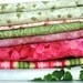 Green and Pink Floral Fabrics - Destash