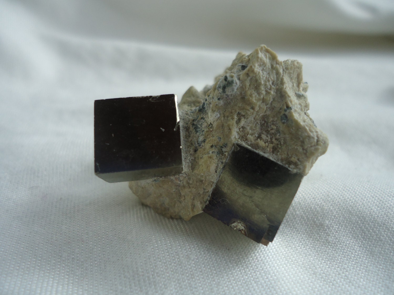 Pyrite Cubes in Matrix