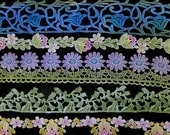 Lace Flower Trim Hand Dyed Venise Lace Crazy Quilt Inspiration Kit