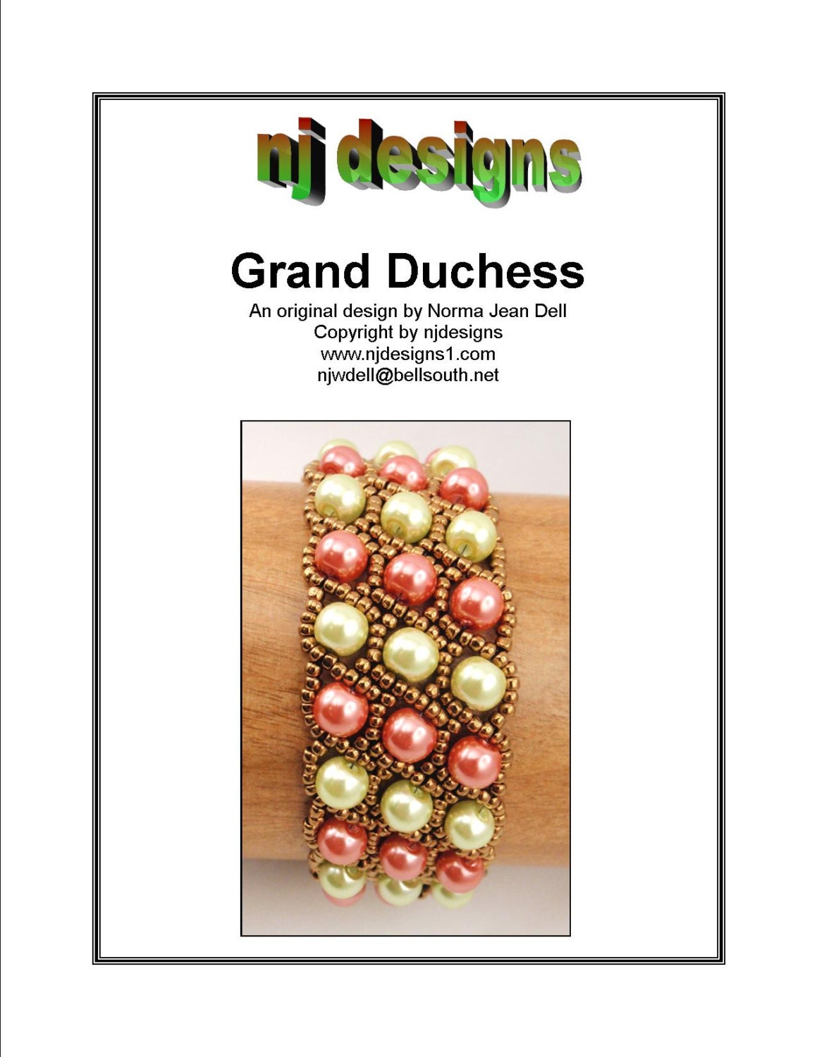 Instructions for Grand Duchess Bracelet      Beading tutorial