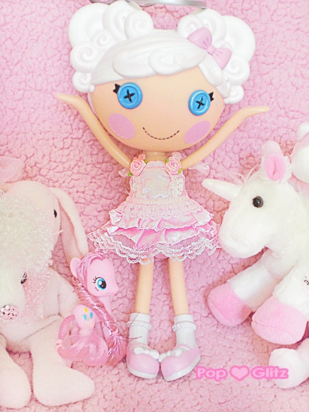 Sweetheart Pink Party Dress And Bloomers For LalaLoopsy/Similar Sized Dolls - Kawaii Cute Girly Girl Elegant Sweet Lolita Loli Hime Gyaru