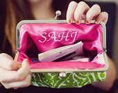 Personalized Custom Embroidery in your Lolis Creations Clutch Wedding Purse Bag Bridesmaids Gift Ideas
